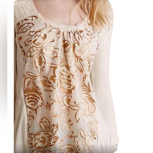 Anthropologie Meadow Rue Mariana Burnout Top, size M - Picture 1 of 7